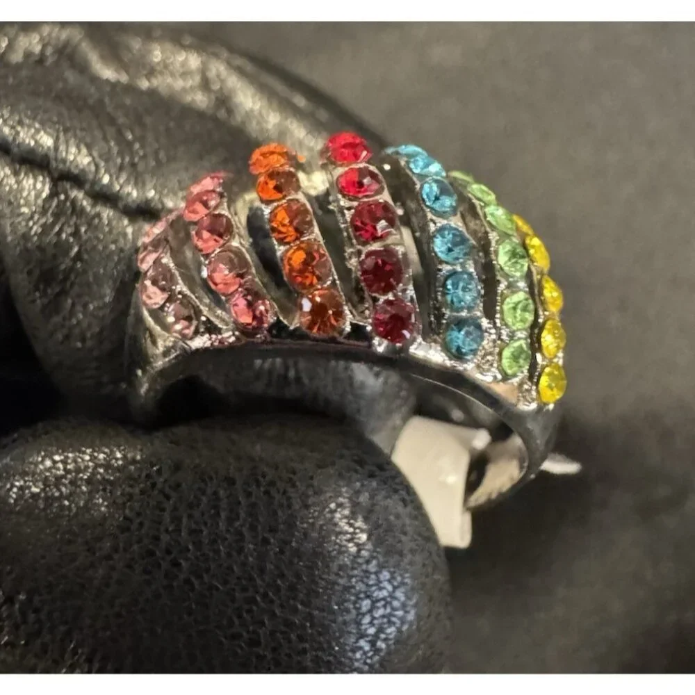 NEW Premier Designs Fashion CZ Rainbow Colors Ring Women 19 US 9.5